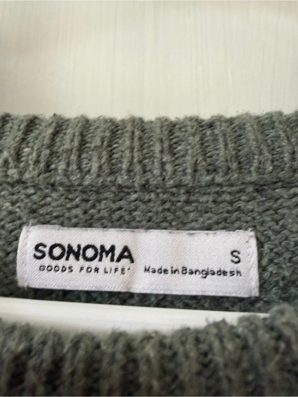 Sonoma Fair Isle Crewneck Sweater in Green, Black and Cream size Small